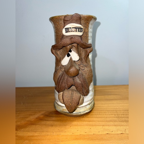 Vintage Mahon Pottery Jug Mug Beer Stein Man Cave Wasted Funny Face - Picture 1 of 8